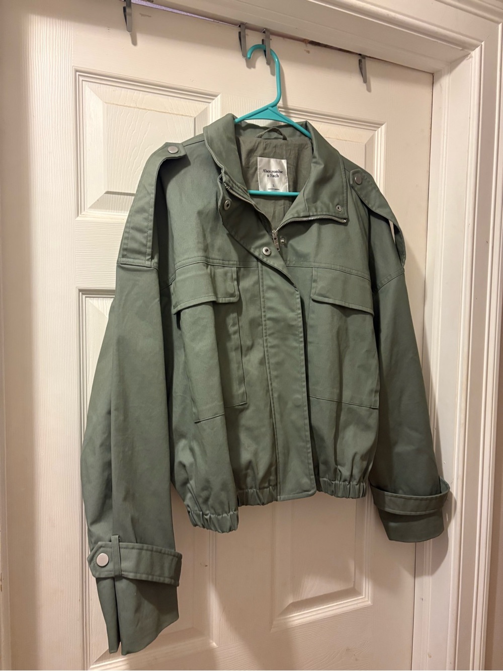Abercrombie & Fitch Olive Green Utility Jacket with Epaulettes